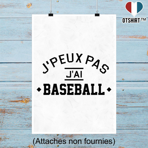 Affiche j'peux pas j'ai baseball 3