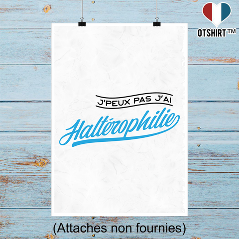 Affiche j'peux pas j'ai haltérophilie