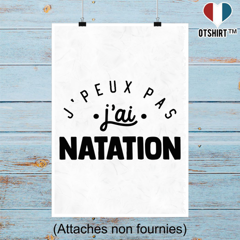 Affiche j'peux pas j'ai natation 2