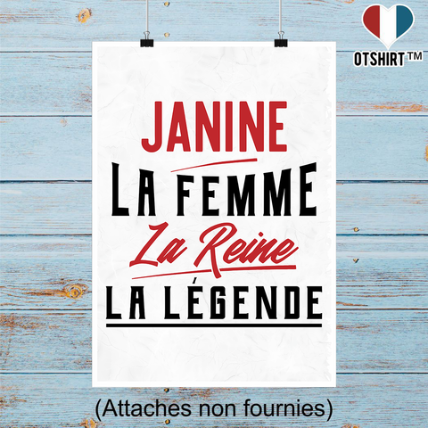 Affiche janine la femme la reine la légende