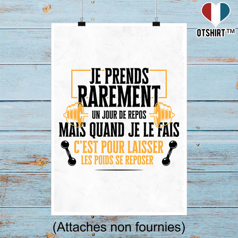 Affiche je laisse les poids se reposer