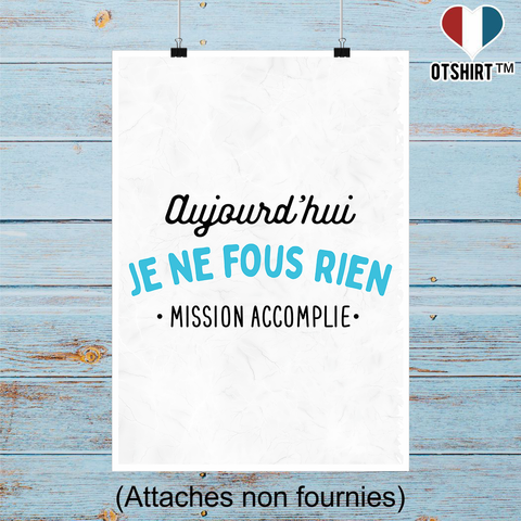Affiche je ne fous rien