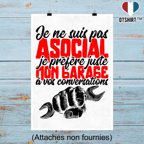 Affiche je préfère mon garage