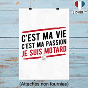Affiche je suis motard