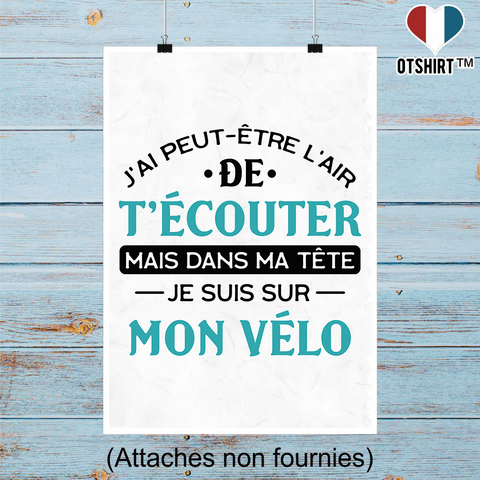 Affiche je suis sur mon vélo