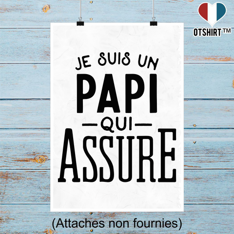 Affiche je suis un papi qui assure