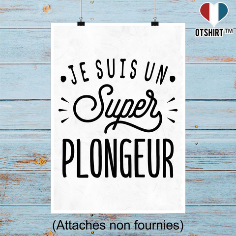 Affiche je suis un super plongeur
