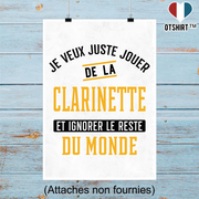 Affiche jouer de la clarinette et ignorer le monde