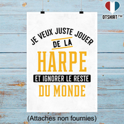 Affiche jouer de la harpe et ignorer le monde