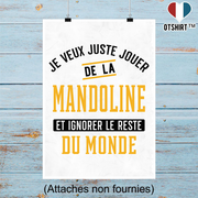 Affiche jouer de la mandoline et ignorer le monde