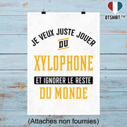 Affiche jouer du xylophone et ignorer le monde