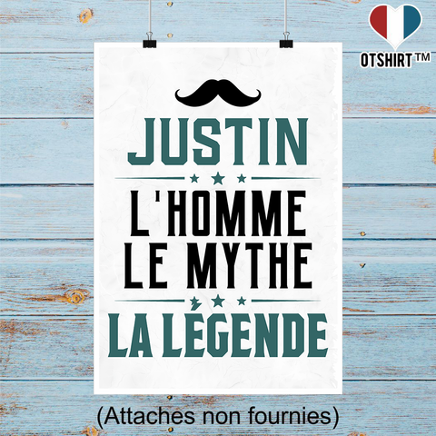 Affiche justin l'homme le mythe la légende
