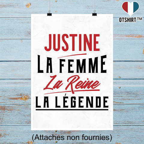 Affiche justine la femme la reine la légende