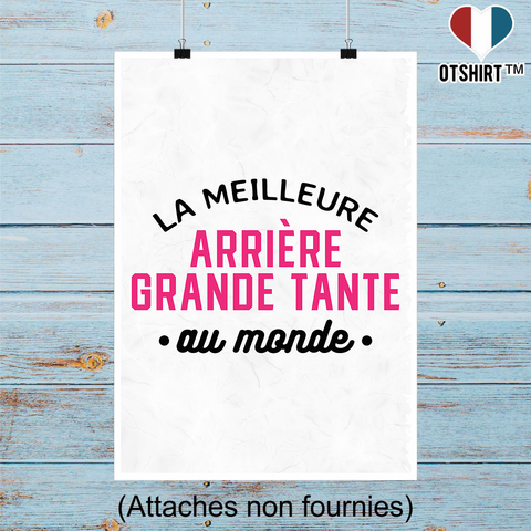 Affiche la meilleure arrière grande tante au monde