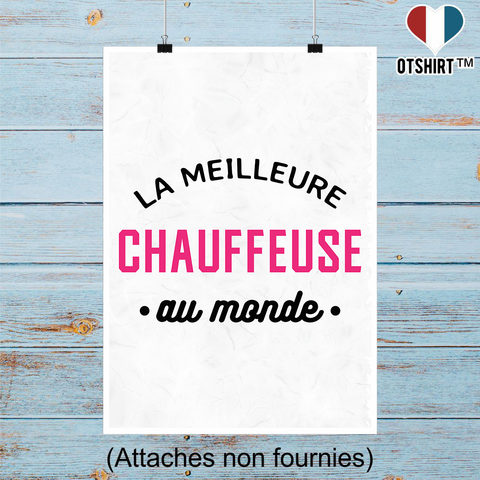 Affiche la meilleure chauffeuse au monde