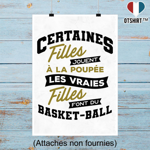 Affiche les filles jouent au basket