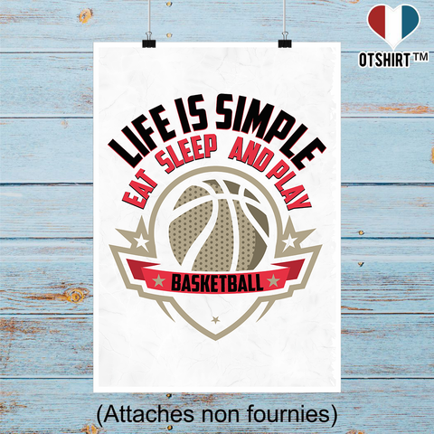 Affiche life is simple basket