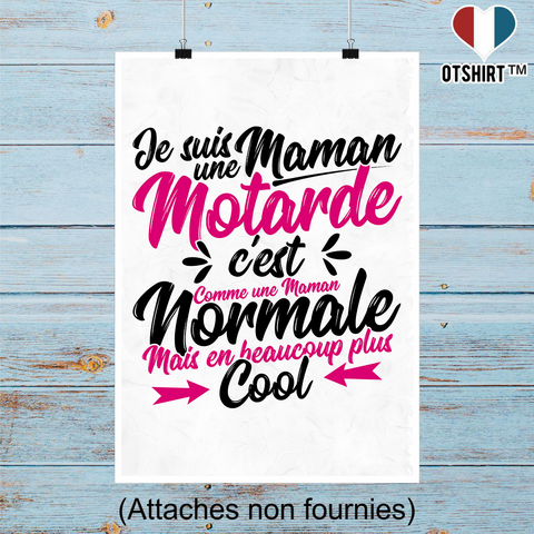 Affiche maman motarde plus cool