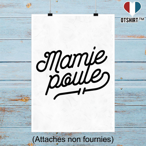 Affiche mamie poule