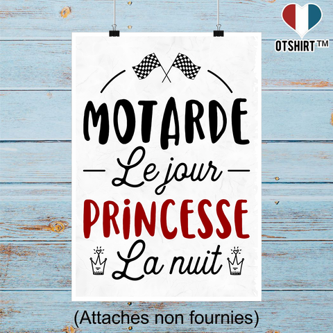 Affiche motarde et princesse