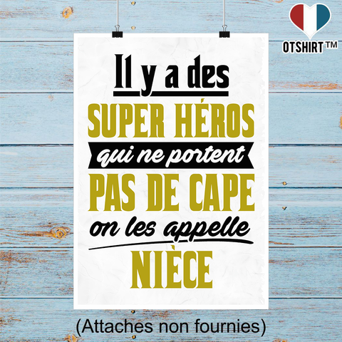 Affiche nièce super héros