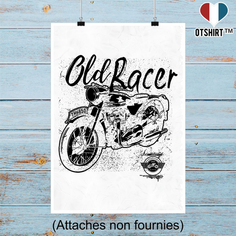 Affiche old racer moto bobber