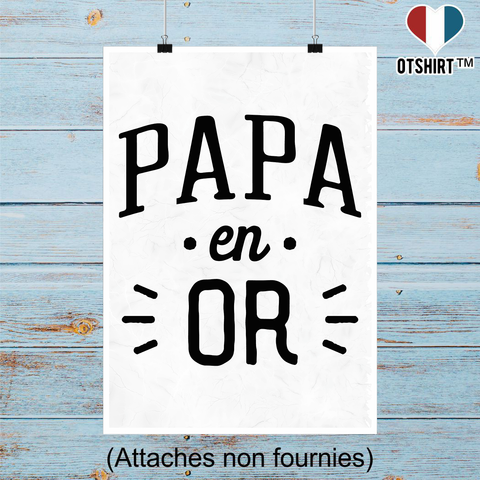 Affiche papa en or 2