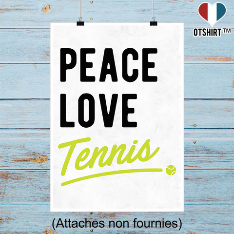 Affiche peace, love, tennis