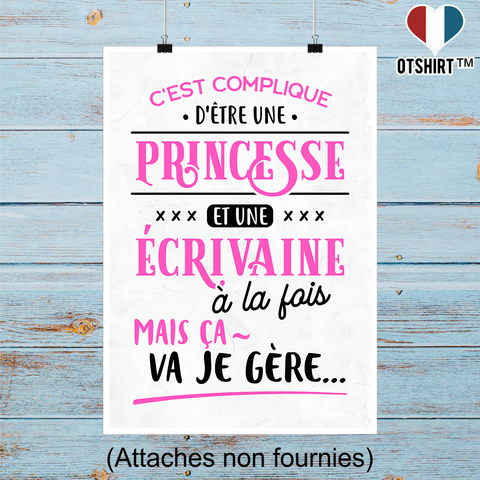 Affiche princesse et écrivaine