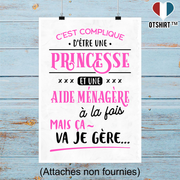 Affiche princesse et aide ménagère