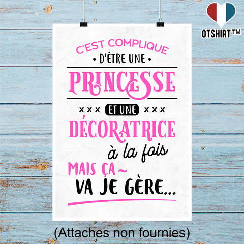 Affiche princesse et decoratrice