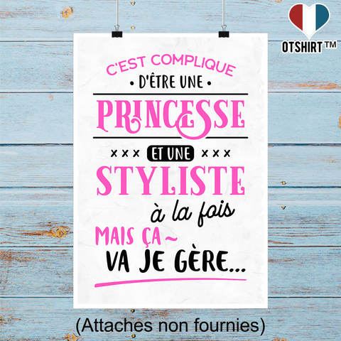 Affiche princesse et styliste