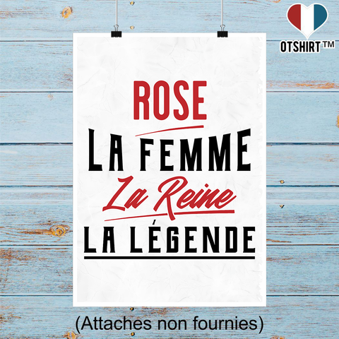 Affiche rose la femme la reine la légende