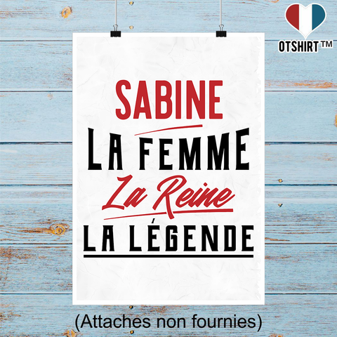 Affiche sabine la femme la reine la légende