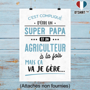 Affiche super papa et agriculteur