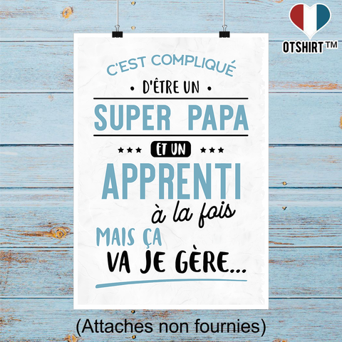 Affiche super papa et apprenti