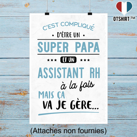 Affiche super papa et assistant rh