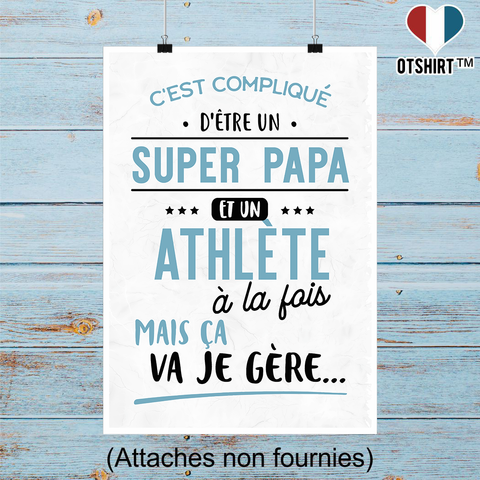 Affiche super papa et athlète