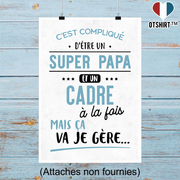 Affiche super papa et cadre