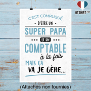 Affiche super papa et comptable