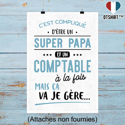 Affiche super papa et comptable