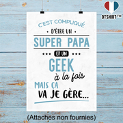 Affiche super papa et geek