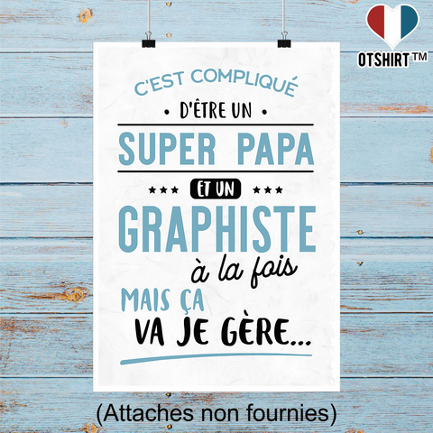 Affiche super papa et graphiste