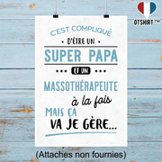 Affiche super papa et massothérapeute