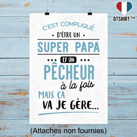 Affiche super papa et pêcheur