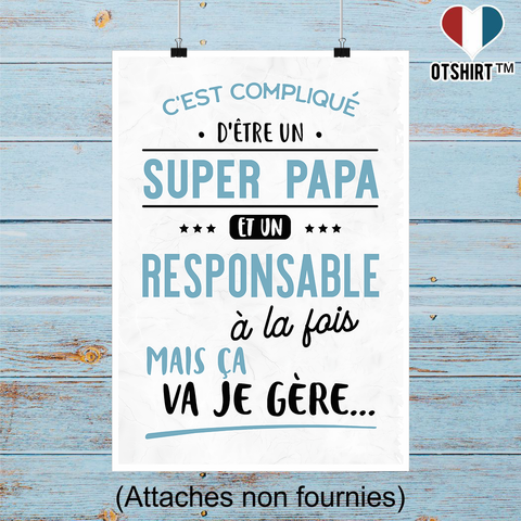 Affiche super papa et responsable
