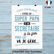 Affiche super papa et secrétaire