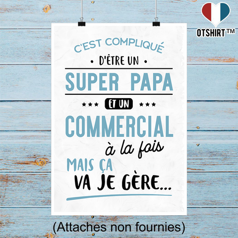 Affiche super papa et un commercial