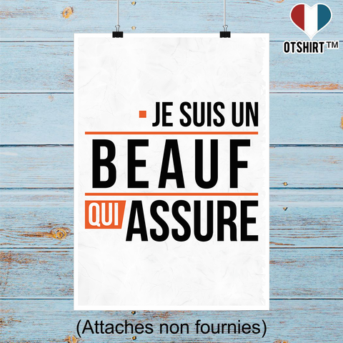Affiche un beauf qui assure