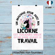 Affiche un mauvais jour avec ma licorne